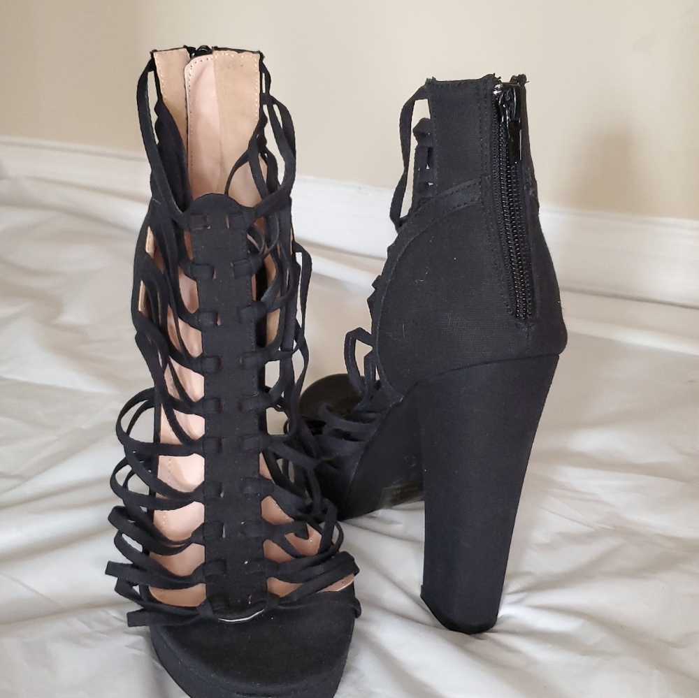 Black Caged heels